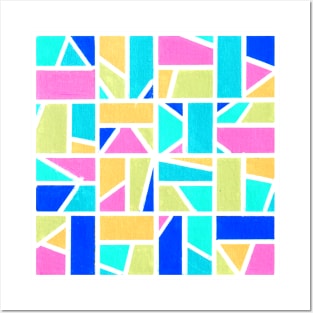 Inverted Rainbow Geometric Abstract Acrylic Painting III Posters and Art